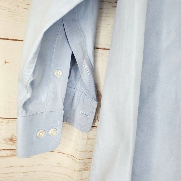 Stuart Hughes 15 1/2 32-33 Button Up Blue Dress Shirt With Extra Buttons - Picture 2 of 10
